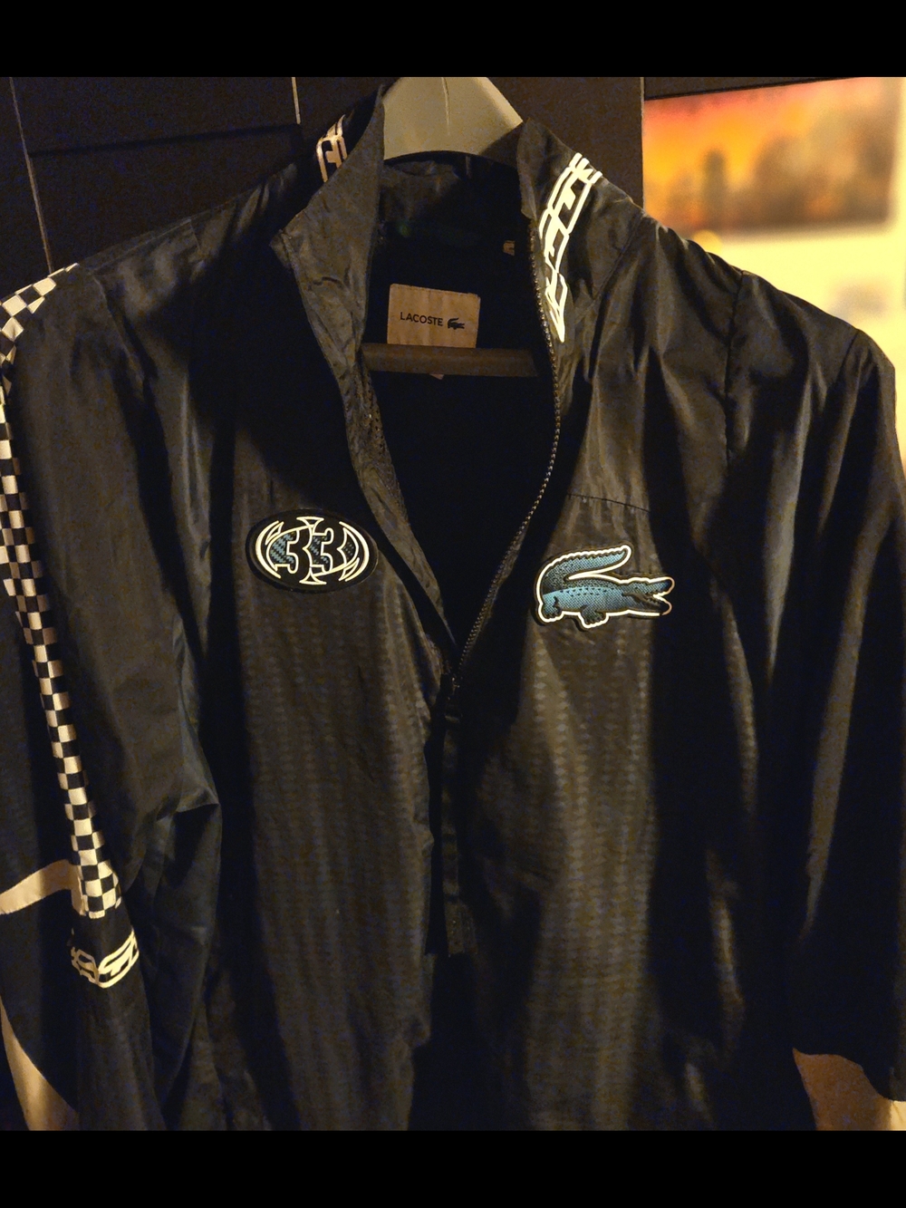 Lacoste Ombré Checkerboard Print Track Jacket
